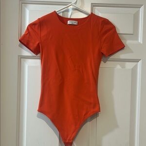 Aritzia Scarlet/Orange Short Sleeve Bodysuit